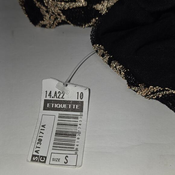 Alt B Womens Small Peplum Top Metallic Lace Romantic Soft Glam Dark Feminine - Picture 11 of 11